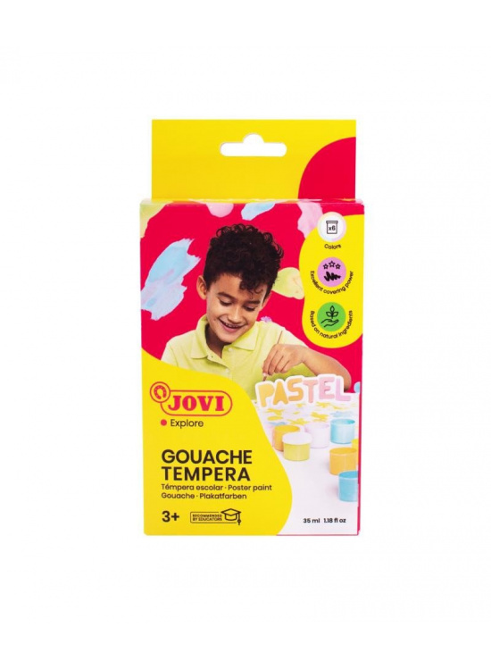 JOVI Pastel temperové barvy 6 x 35 ml + štětec DAVER, spol. s r.o.