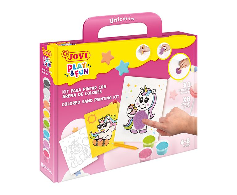 JOVI PLAY&FUN sada na malování pískem 12 ks - Jednorožci