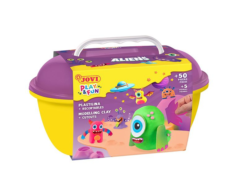 JOVI PLAY&FUN plastelína kufřík 50 ks - Mimozemšťané