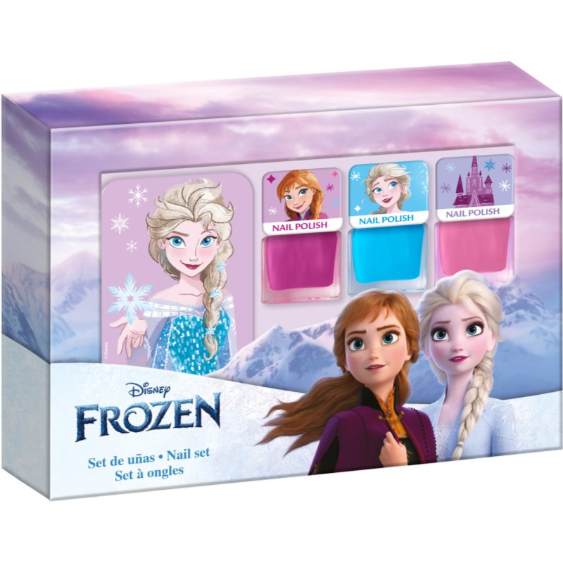 Disney Frozen Nail Set sada laků na nehty pro děti 3y+ Pink, Blue, Pink 3x4.5 ml