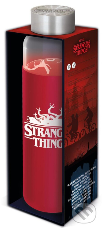 Skleněná láhev se silikonovým návlekem s motivem Stranger Things