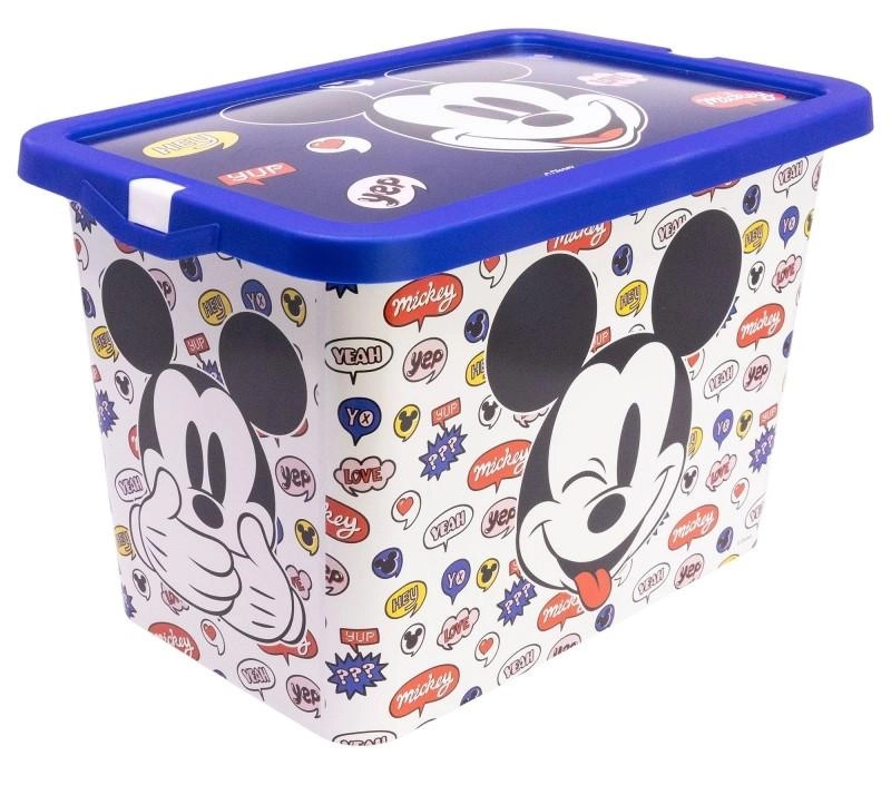 Stor úložný box s víkem Mickey Mouse