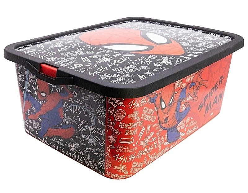 Stor úložný box s víkem na klip Spider-Man - 1 kus