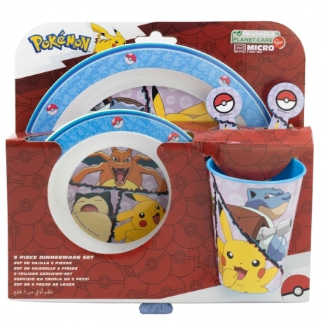 Dětská jídelní sada Pokémon - plastová - 5 ks