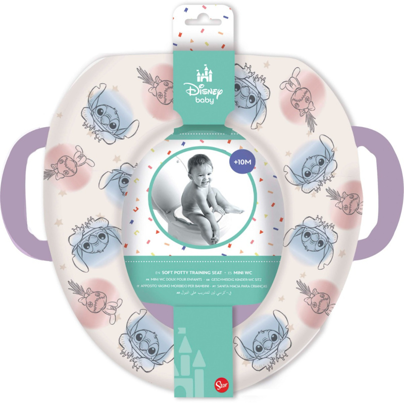 Měkký dětský adaptér na WC s madly LILO & STITCH