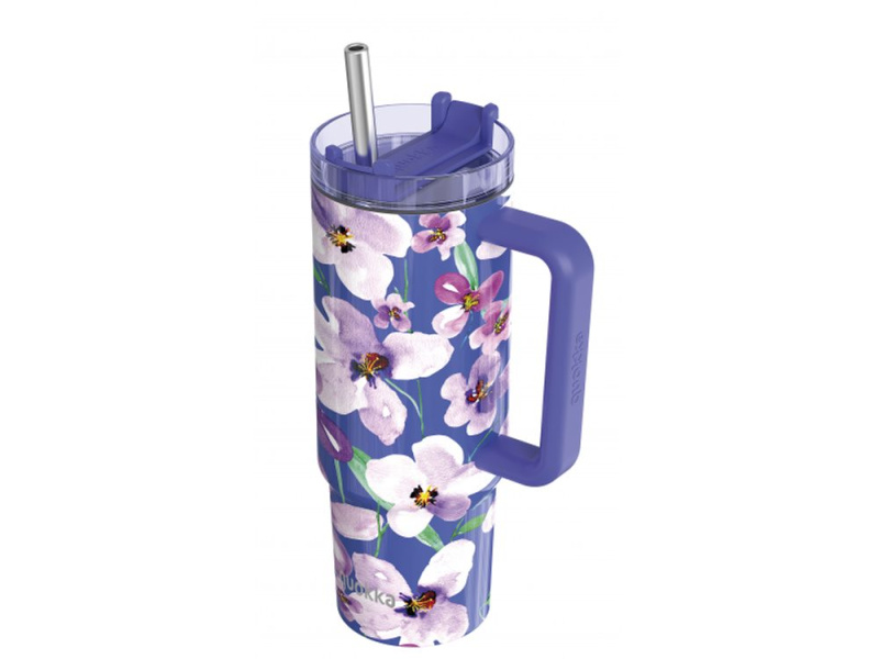 Nerezový termohrnek s brčkem Stream Flower Dusk 950 ml