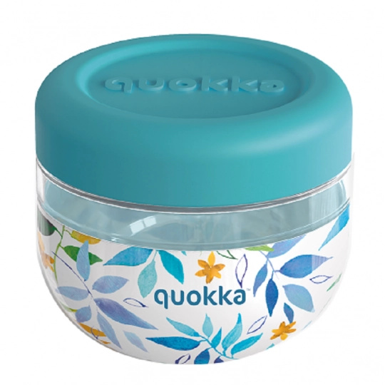 Dóza na potraviny Quokka Bubble Watercolor Leaves tyrkysová 500 ml