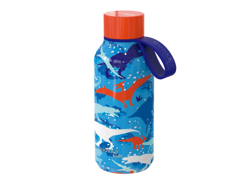 Quokka Solid Kids termoláhev s poutkem Dinosaur 330 ml
