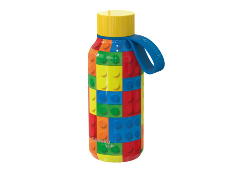 Quokka Solid Kids termoláhev s poutkem Color Bricks 330 ml