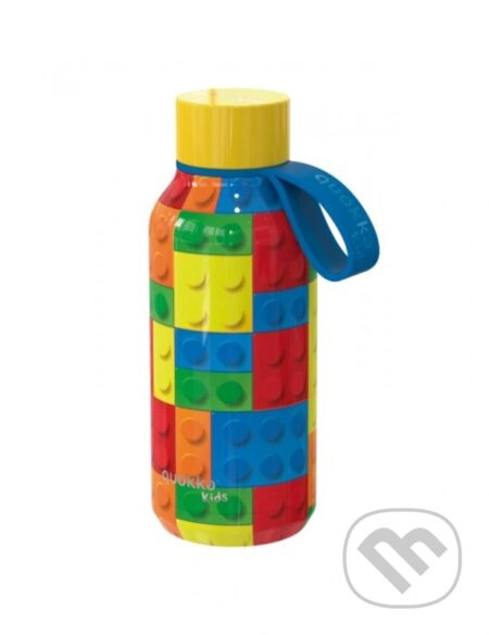 Quokka Solid Kids termoláhev s poutkem Color Bricks 330 ml