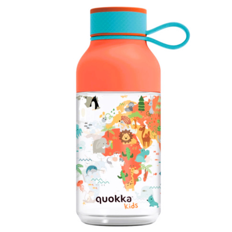Tritanová dětská láhev Quokka Kids Ice Maps s poutkem 430 ml