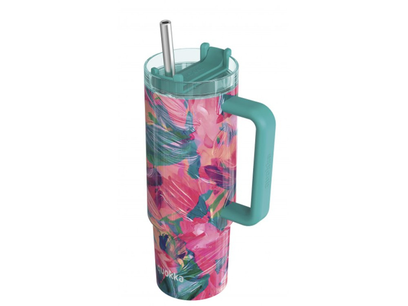 Nerezový termohrnček so slamkou Vibe Oil Petals 880 ml - hra z kategorie Quokka