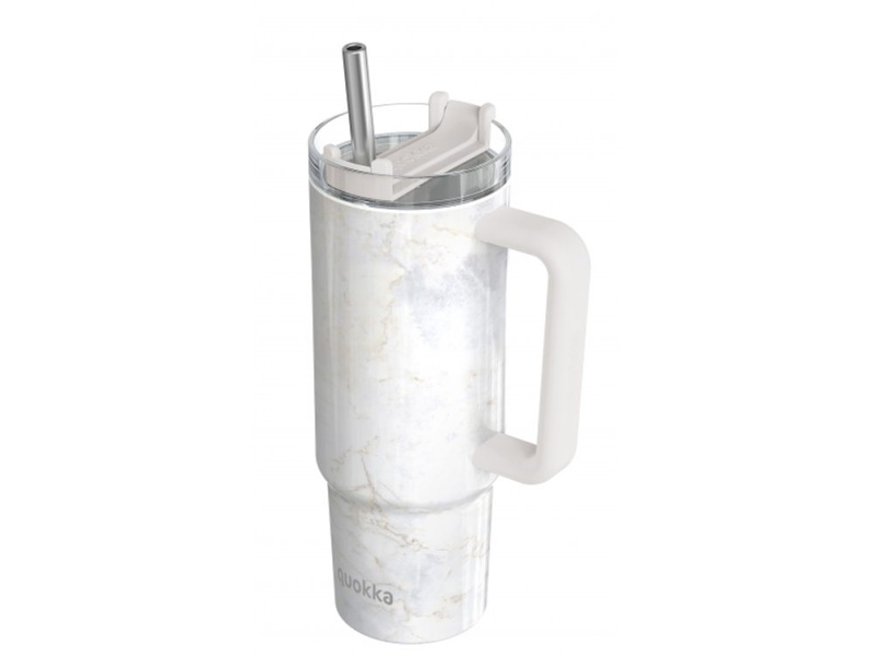 Nerezový termohrnček so slamkou Vibe Marble 880 ml - hra z kategorie Quokka