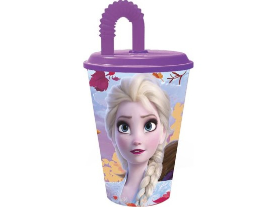 Kelímek s brčkem Ledové království 430 ml plast