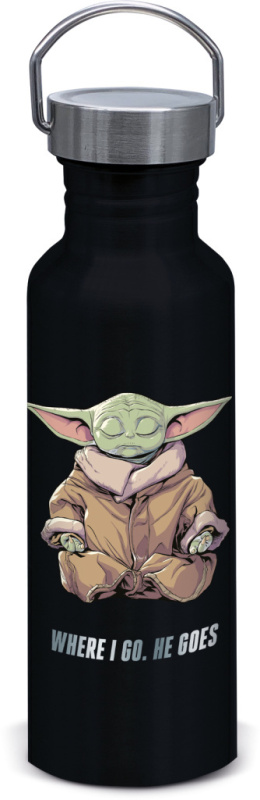 Hliníková láhev s motivem Grogu z Mandalorianu