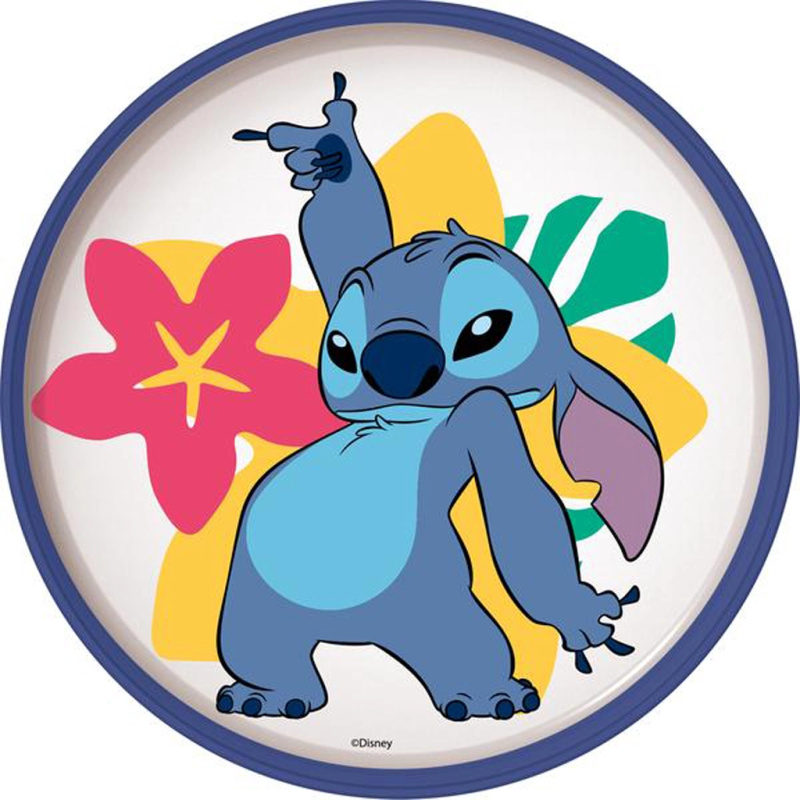 Talíř s protiskluzovým dnem STITCH 19,5 cm plastový