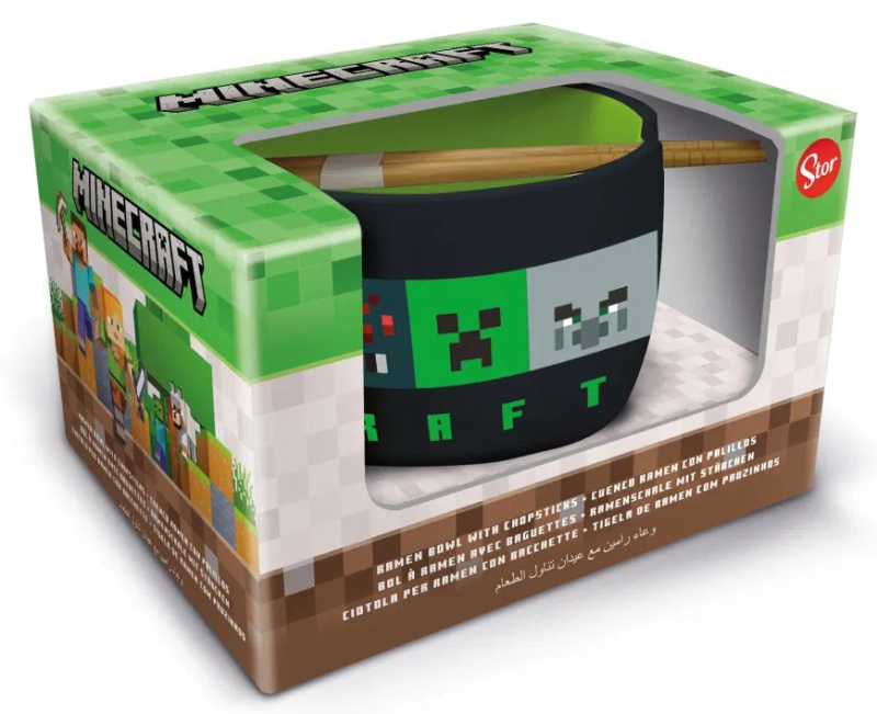 Minecraft ramen miska a hůlky dárkový set