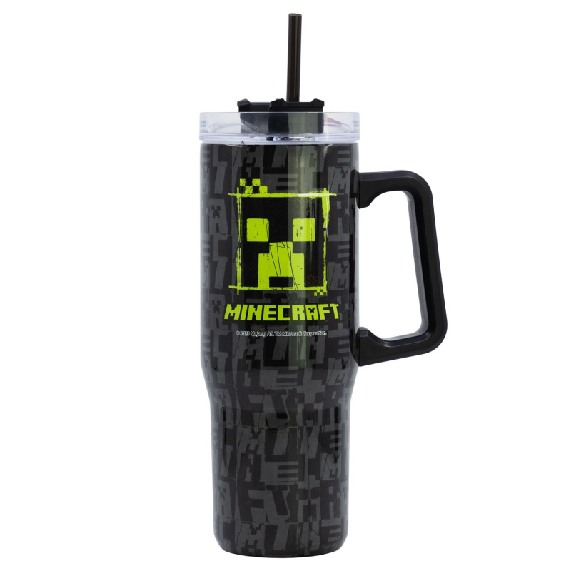 Stainless steel XL termohrnek Minecraft - 940 ml
