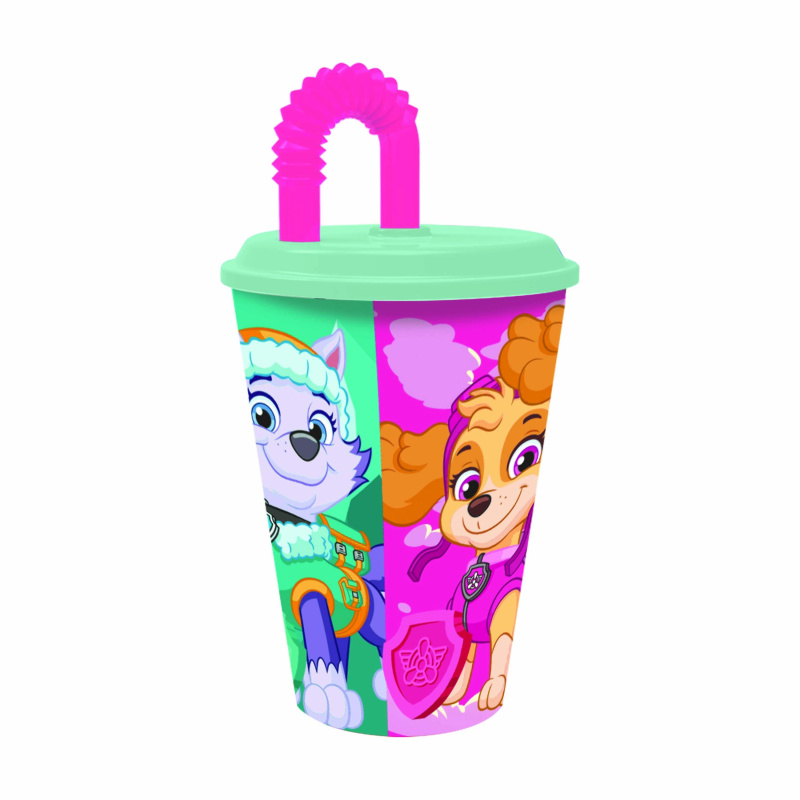 Plastový kelímek s brčkem PAW Patrol 430 ml