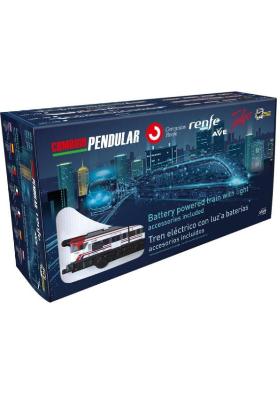 Příměstský vlak Renfe Pequetren 403 se stanicí, semaforem a nájezdem Pygmalino, s.r.o.