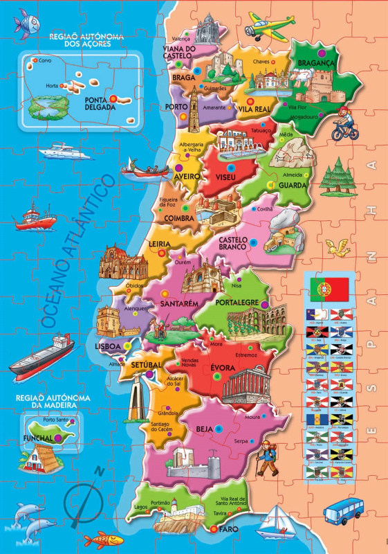 Educa Puzzle Mapa Portugalska 150 dílků