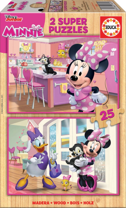 EDUCA Dřevěné puzzle Minnie 2x25 dílků