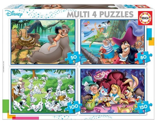 EDUCA Puzzle Disney pohádky 4v1 (50,80,100,150 dílků)