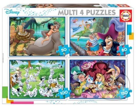 EDUCA Puzzle Disney pohádky 4v1 (50,80,100,150 dílků)