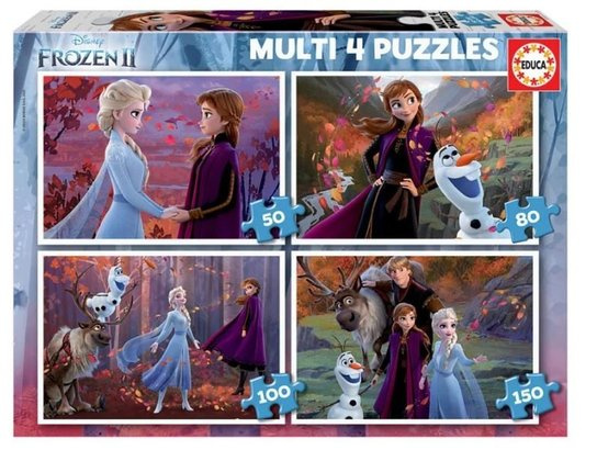 EDUCA Puzzle Ledové království 2, 4v1 (50,80,100,150 dílků)
