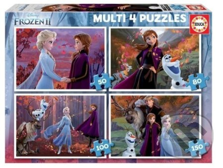 EDUCA Puzzle Ledové království 2, 4v1 (50,80,100,150 dílků)
