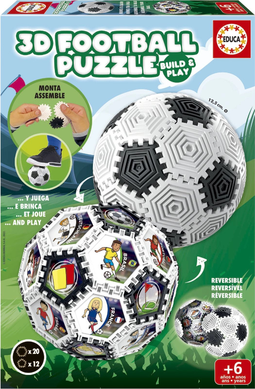 EDUCA 3D Puzzle Build&Play: Fotbalový míč 32 dílků