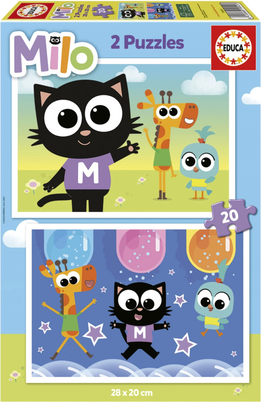 Skákající Puzzle Milo 2x20 dílků