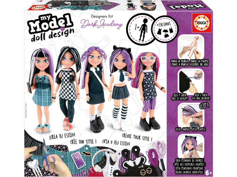 EDUCA Kreativní sada My Model Doll Design: Temná akademie 157001