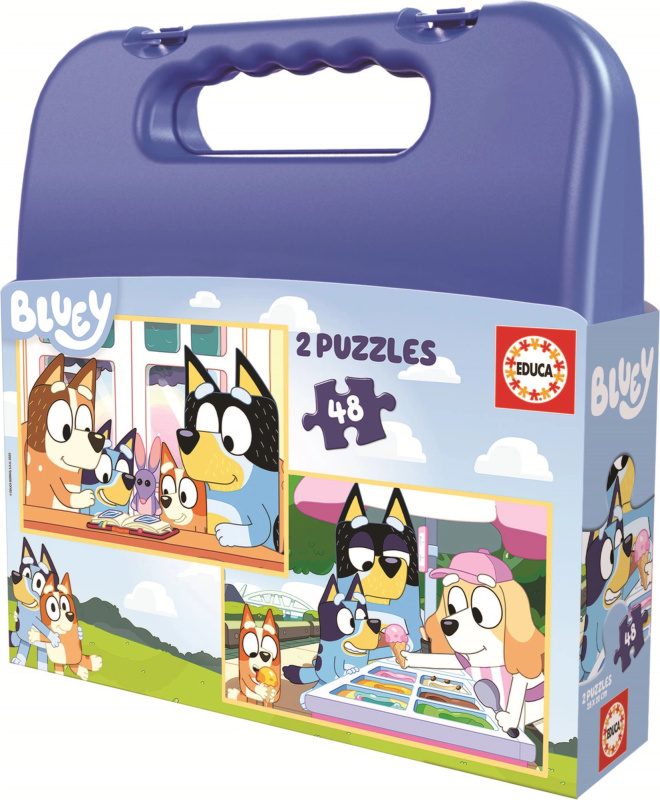 Puzzle v kufříku Bluey 2v1 48 dílků