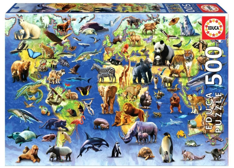 EDUCA Puzzle 100 ohrožených druhů 500 dílků