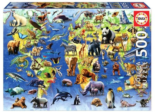 EDUCA Puzzle 100 ohrožených druhů 500 dílků