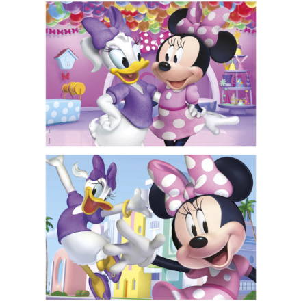 EDUCA Dřevěné puzzle Minnie a Daisy 2x50 dílků