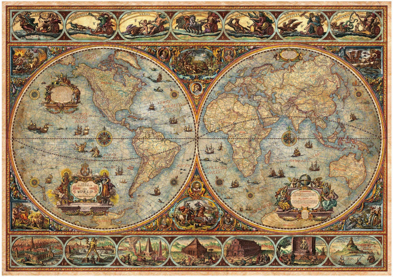 Puzzle Historická mapa světa 1000 dílků - kniha z kategorie Společenské hry