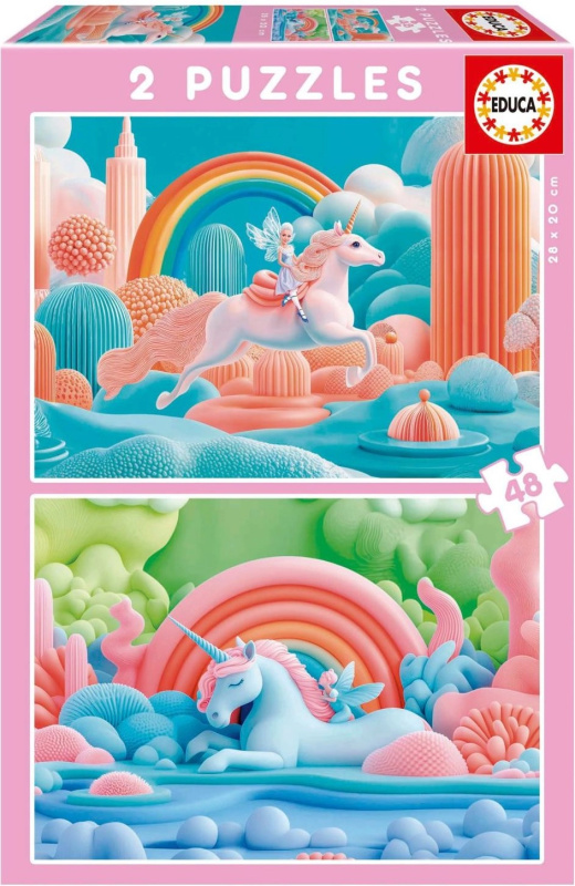 Puzzle Magičtí Jednorožci 2x48 Dílky
