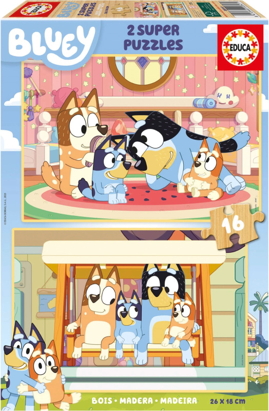 Dřevěné puzzle Bluey 2x16 dílků od Educa