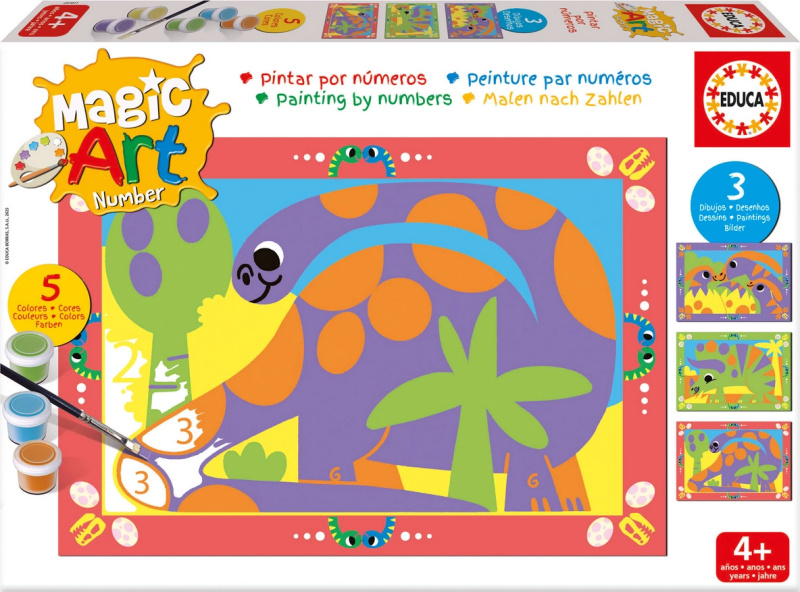 Educa malování podle čísel dinosaurus