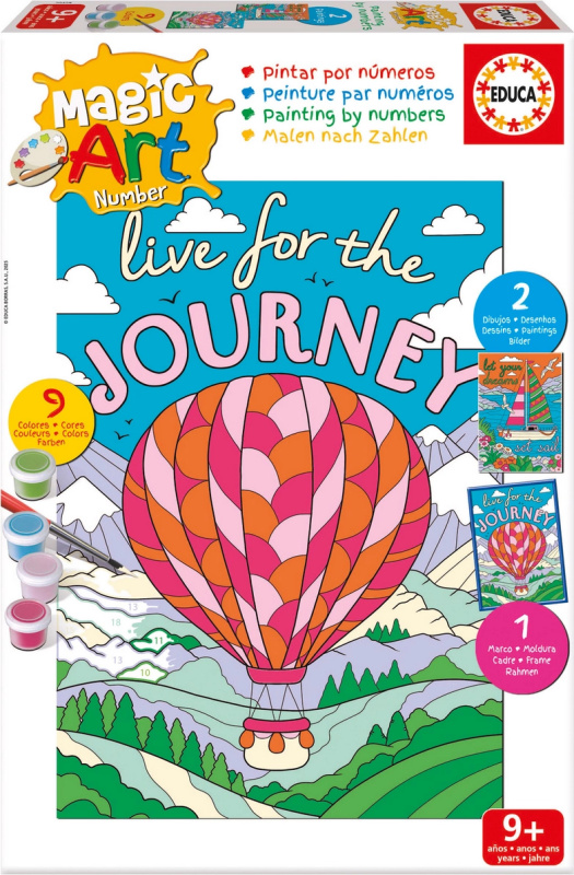 educa malování podle čísel – loď a horkovzdušný balón