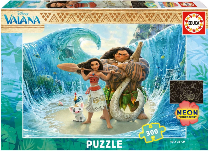 EDUCA svítící puzzle Odvážná Vaiana 300 dílků