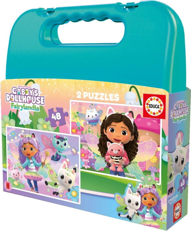 Educa puzzle v kufříku Gábinin kouzelný domek 2x48 dílků