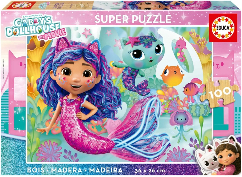 Dřevěné puzzle Gábinin kouzelný domek 100 dílků