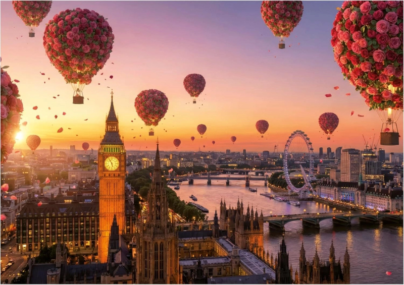 Educa puzzle Květinové horkovzdušné balony 1000 dílků