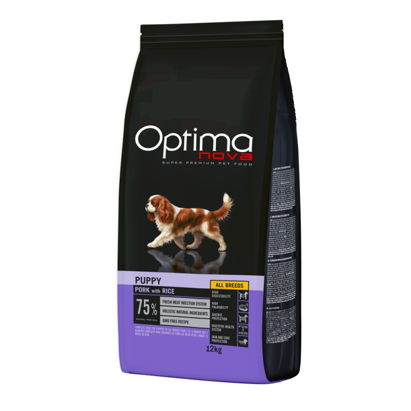 OPTIMAnova Dog Puppy Pork & Rice 12 kg
