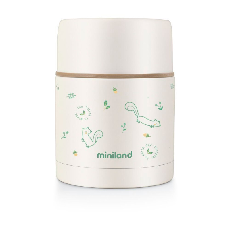 Miniland Termoska na jídlo Natur 600 ml veverka 1 ks