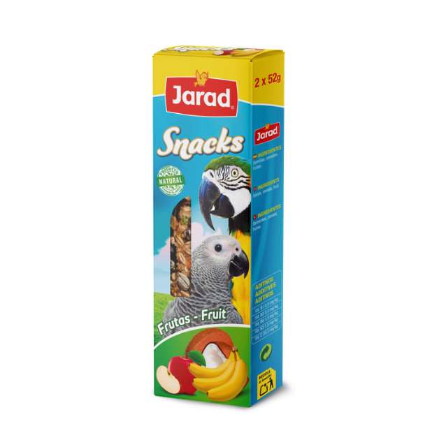 Jarad Tyčinky Velký Papoušek Ovoce - 2ks