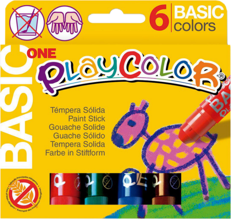 Playcolor - tuhé temperové barvy 6 kusů